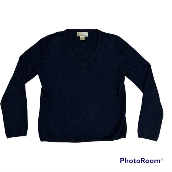 Sutton Studio Bloomingdales‎ 100% Cashmere Vintage V-neck Sweater Size  Small - Picture 1 of 6